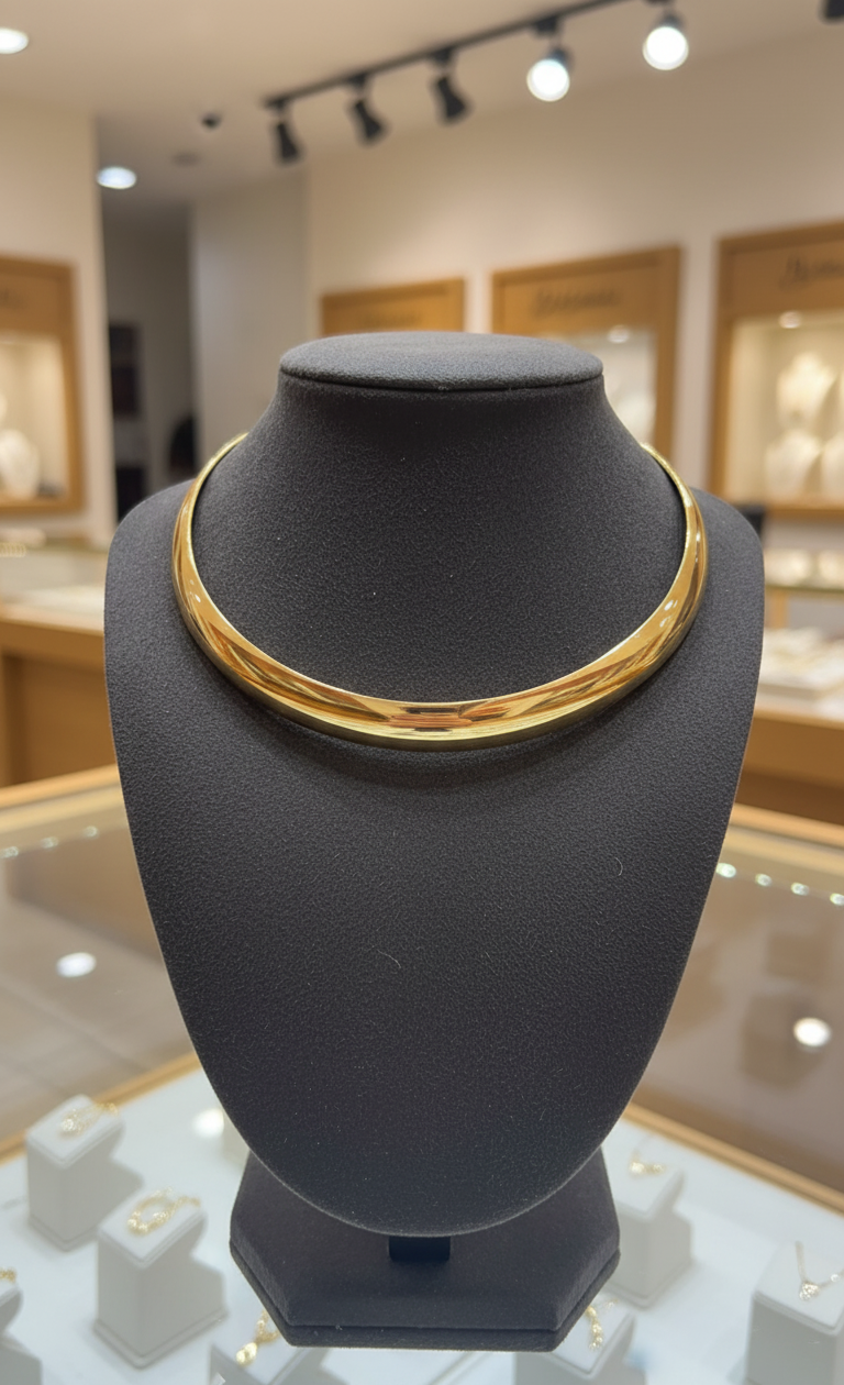 Colar Choker - Luxo Dourado