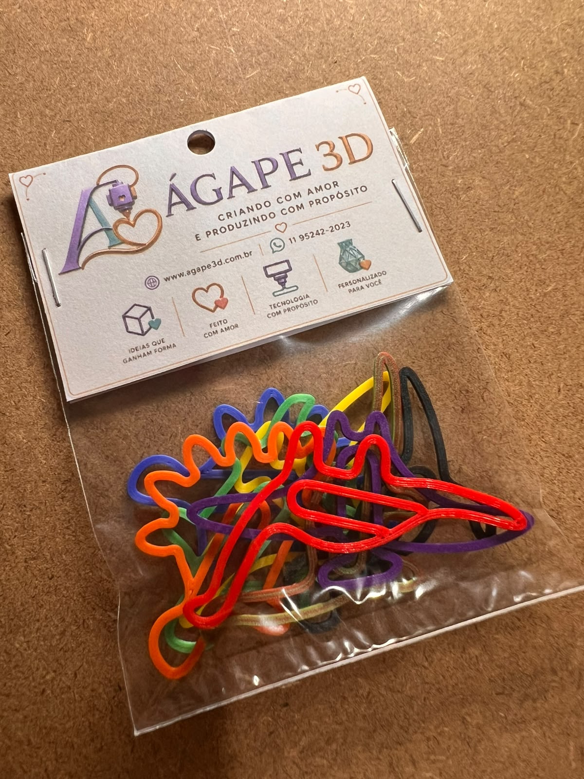 Clips Decorativos em Formato de Dinossauro Impressão 3D - 20 Unidades - Imagem 5