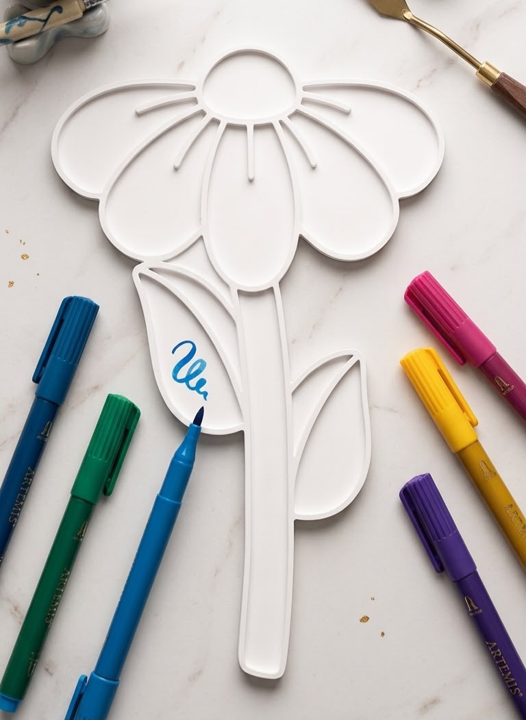 Conjunto de Artesanato para colorir - Com 02 Flores - Imagem 2